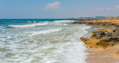 Cyprus landscape in ayia napa for banner background