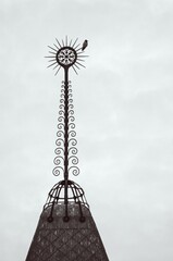 View from above, bird on top. I