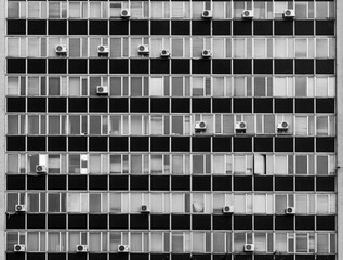 Black and white photo, building in Eastern Europe.