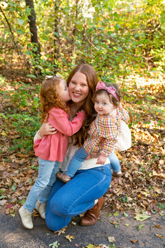 mother and child in autumn park