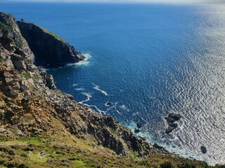 Slieve League or Slieve Liag is a mountain on the Atlantic coast of County Donegal, Ireland. At 601 metres, it has the second-highest sea cliffs in Ireland after Croaghaun, and some of the highest sea