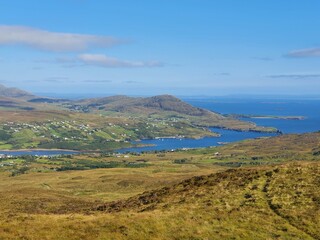 Slieve League or Slieve Liag is a mountain on the Atlantic coast of County Donegal, Ireland. At 601 metres, it has the second-highest sea cliffs in Ireland after Croaghaun, and some of the highest sea