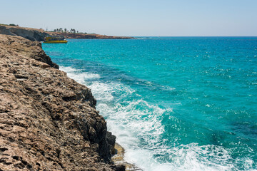 Cyprus landscape in ayia napa for banner background