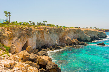 Fototapeta na wymiar Cyprus landscape in ayia napa for banner background