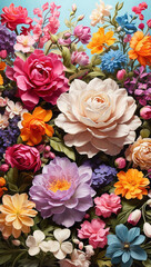 bouquet of colorful roses