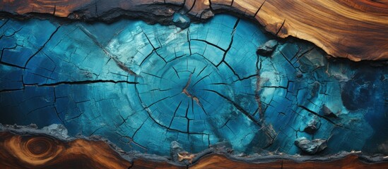 wood epoxy blue resin with crack can be use for banner background. natural modern furnishings top table