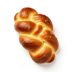 challah isolated on white background, AI Generative.