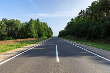 new asphalt on a wide highway