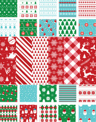 Christmas pattern set. Christmas background collection. Christmas illustration