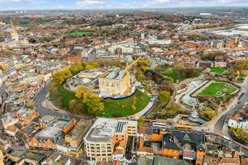 Mesmerizing view of the cityscape of Norwich, England - obrazy, fototapety, plakaty