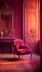 color trends for autumn the interior design and furniture industry, in the style of light magenta and light bronze - 678925542