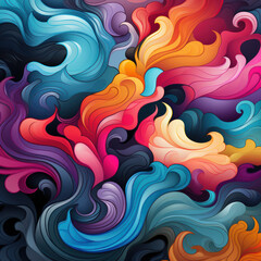 A psychedelic pattern with swirling colors
