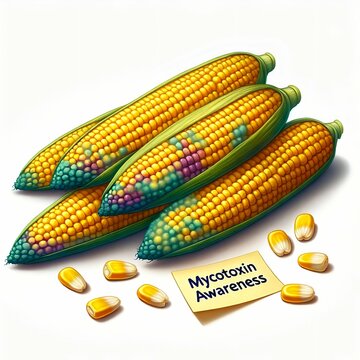Key Risks of Mycotoxins in Corn, Grain for Poultry & Livestock . Mycotoxin Threats in Poultry Feed: Corn & Grain Hazards - Informative Picture