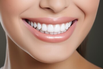 Fototapeta premium Showcasing the Radiant Smile of a Woman with Pristine Teeth Generative AI