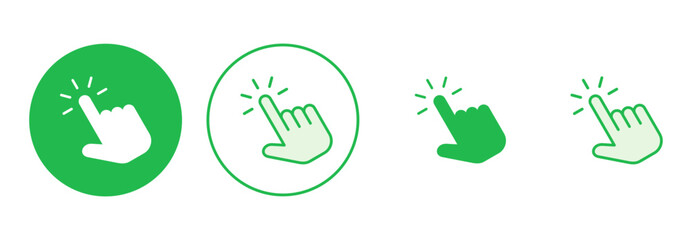 Hand click icon set. pointer icon vector. hand cursor icon vector