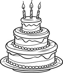 Birthday cake sketch drawing