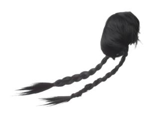 Pia long Wig hair style fly fall explosion. Black woman wig wave hair float in mid air. Straight black two pia wig hair wind blow cloud throw. White background isolated high speed freeze motion