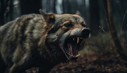 Obraz premium Mad Dog created with Generative AI Technology, ai, generative