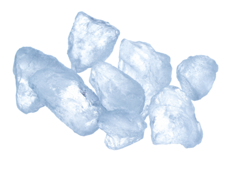 Ice Cubes explosion flying, crystal clear ice wave floating, fall down in air. Ice Brick block cube is frozen water healthy thirsty. White background Isolated high speed shutter, freeze stop motion - Powered by Adobe