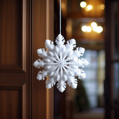 Snowflake decoration on the window