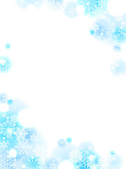 ふわふわキラキラ、雪とアイスブルーのかわいい背景