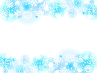 ふわふわキラキラ、雪とアイスブルーのかわいい背景