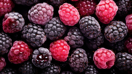 Frozen mixed heirloom raspberries and blackberries