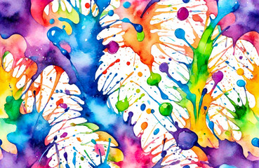 Colorful watercolor splash background. Generative ai
