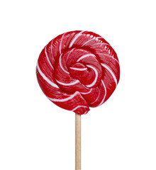 Stick with colorful lollipop swirl isolated on white