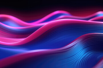 Fototapeta premium Abstract technology futuristic neon circle glowing blue and pink light. Dynamic translucent soft gradient. Generative AI.