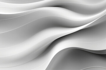 Obraz premium Wave Background. Abstract White Minimalistic Texture. Template 3d Illustration. silk cloth background. Generative AI.