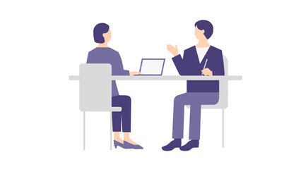 打ち合わせをするビジネスパーソンのイメージイラスト