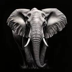 Foto op Aluminium elephant sketch on a black background © Blackbird