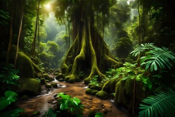 tropical jungles of Southeast Asia in august  - obrazy, fototapety, plakaty