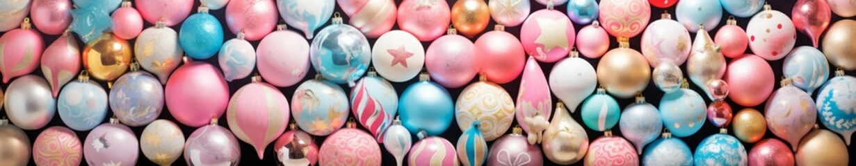Fototapeta na wymiar Christmas bauble decoration ornaments collection