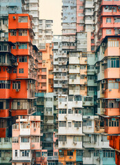 Vibrant Cityscape: AI-Generated Colorful Immense Building Architecture
