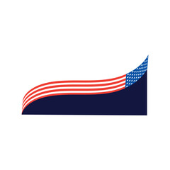American flag border frame. Vector illustration