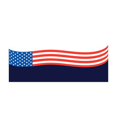 American flag border frame. Vector illustration