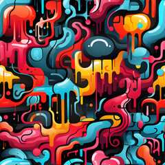 Graffiti texture street art seamless pattern