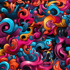 Fototapeta premium Graffiti texture street art seamless pattern