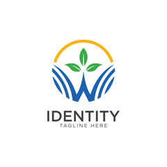 Letter W nature or agriculture logo design vector
