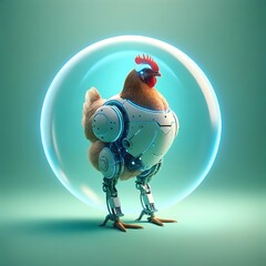 Illuminated Protection: Chickens and Chicken House Under a Dome of Light - Emphasizing Immunity, Disease Prevention, and Vaccination