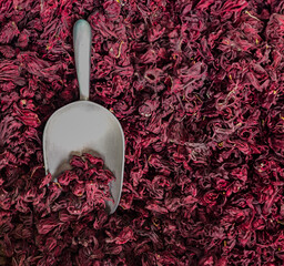 Composition with natural hibiscus flowers © Veronica