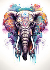 Front View Elephant Mandala. Generative ai.