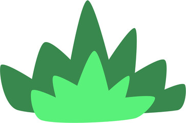 Cute Cartoon grass. Flat style. PNG transparent file.