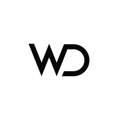 monogram letter DW or WD logo design