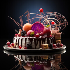 Bespoke Brilliance: Custom-Designed Novelty Cake, Meticulously Crafted with Edible Beads and Gilded Accents