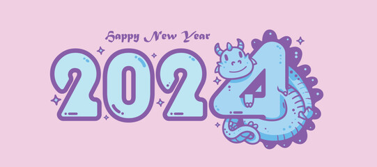 Happy new year 2024 design.year of dragon. Premium vector design for poster, banner, greeting and new year 2024 celebration.