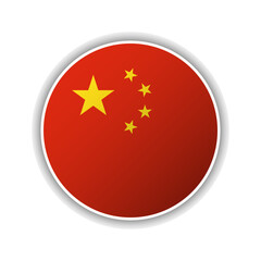 Abstract Circle China Flag Icon