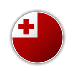 Obraz premium Abstract Circle Tonga Flag Icon